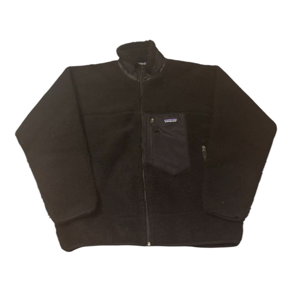 Patagonia Retro-X Black Fleece Jacket Deep Pile Sherpa Fleece Zip Size Medium